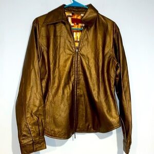 Nicola Berti bronze color Italian leather jacket Sz Large